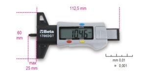 Premiumszerszamok.hu | Beta szerszám | 1706DGT Digitális gumiprofil-mélységmérő