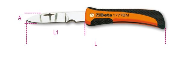 Premiumszerszamok.hu | Beta szerszám | 1777BM Behajtható pengéjű kábelblankoló kés